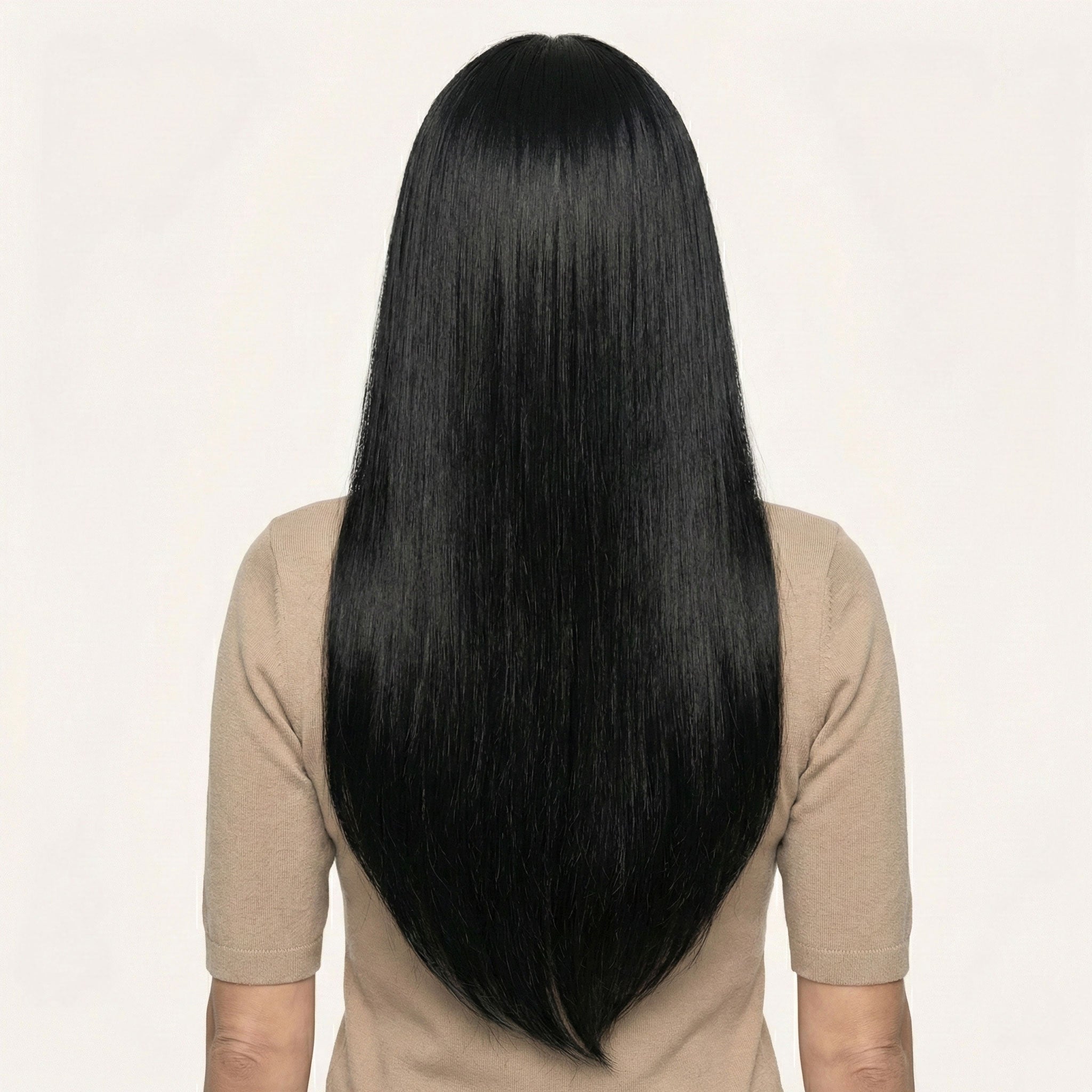 Perruque Synthétique Noire Longue - Enya - dos