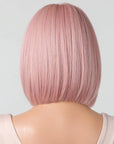 Perruque Synthétique Rose A Frange Courte - Wilhelmine