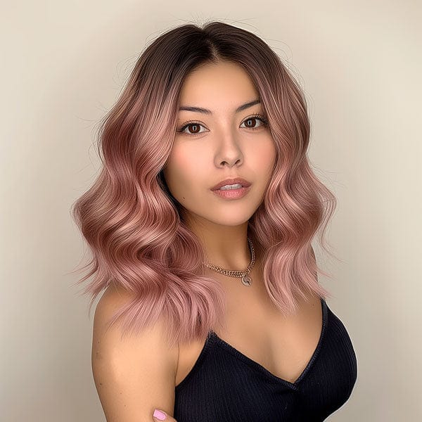 Perruque Synthétique Rose Courte - Cecily