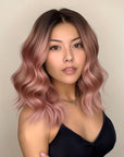 Perruque Synthétique Rose Courte - Cecily