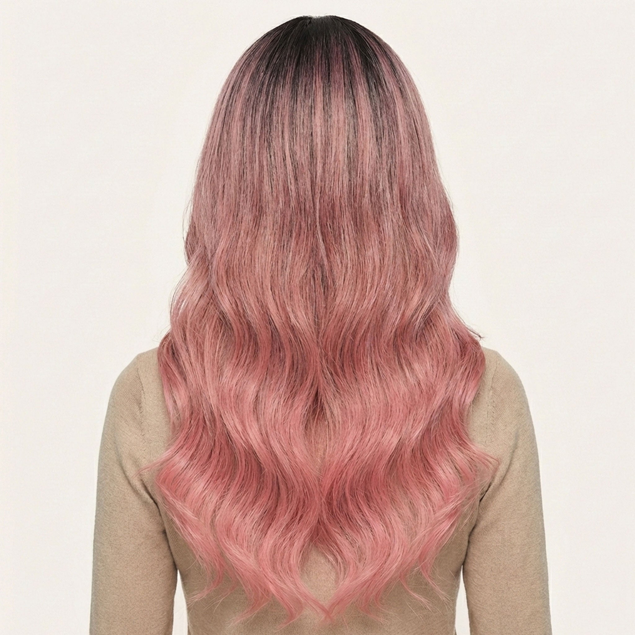 Perruque Synthétique Rose Longue - Fernanda - dos