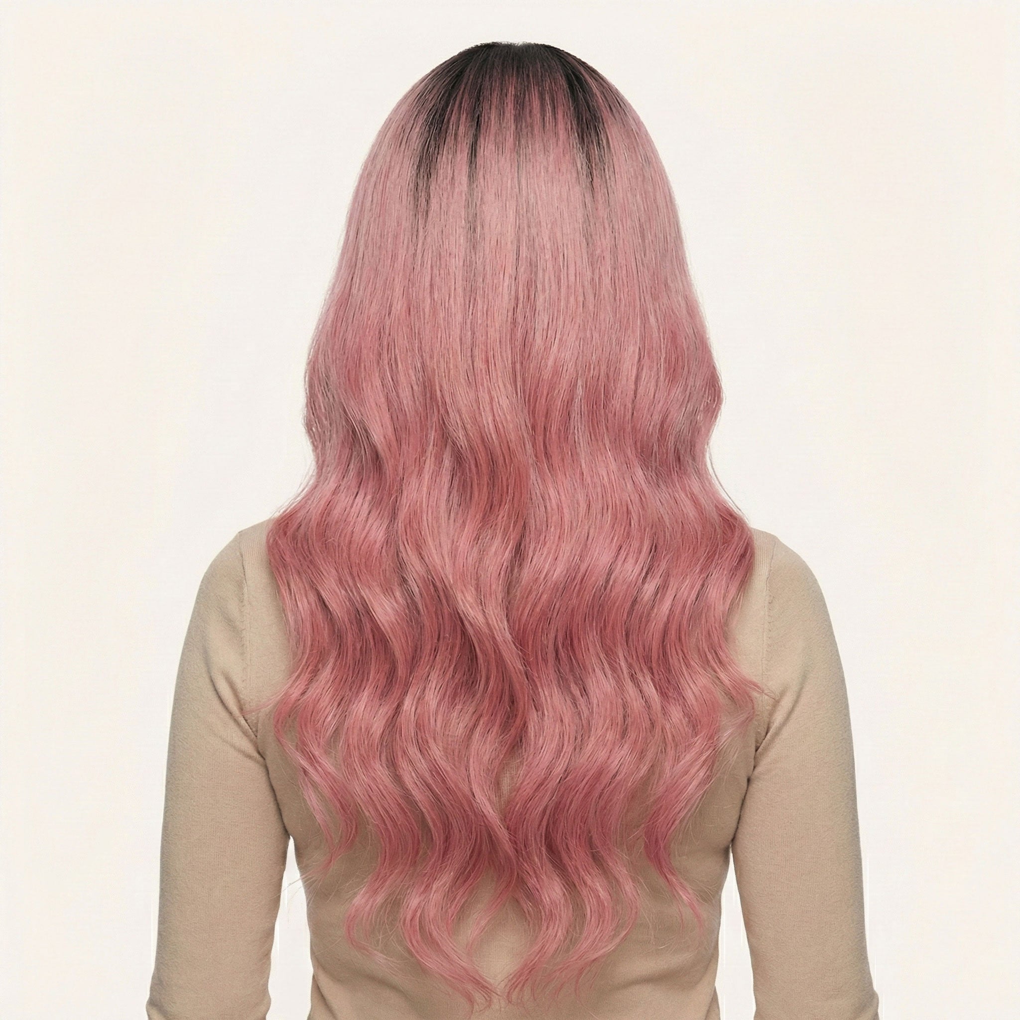 Perruque Synthétique Rose Longue - Leticia - dos