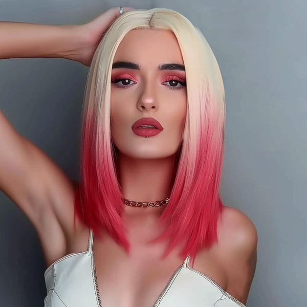 Perruque Synthétique Rose Mi-longue - Jocasta