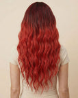 Perruque Synthétique Rouge Longue - Philomela - dos