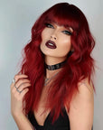 Perruque Synthétique Rouge Mi-Longue - Lina