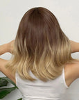 Perruque Synthétique Tie And Dye Brune Miel Mi-Longue - Mireille