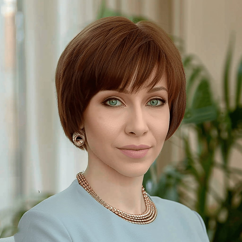 Perruque Naturelle Brune Carré Court - Odette