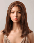 Perruque Naturelle Brune Mi-Longue - Bérengère