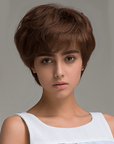 Perruque Semi naturelle Brune Carré Court - Anastasia