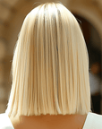 Perruque Synthétique Blonde A Frange Mi-Longue - Laurence