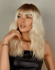 Perruque Synthétique Blonde Bouclée Mi-Longue - Maëva