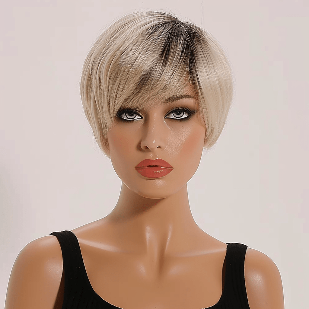 Perruque brune discount carré plongeant