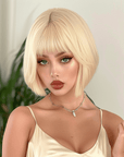 Perruque Synthétique Blonde Carré Court - Gisèle