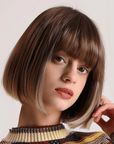 Perruque Synthétique Brune Carré Court - Lorena