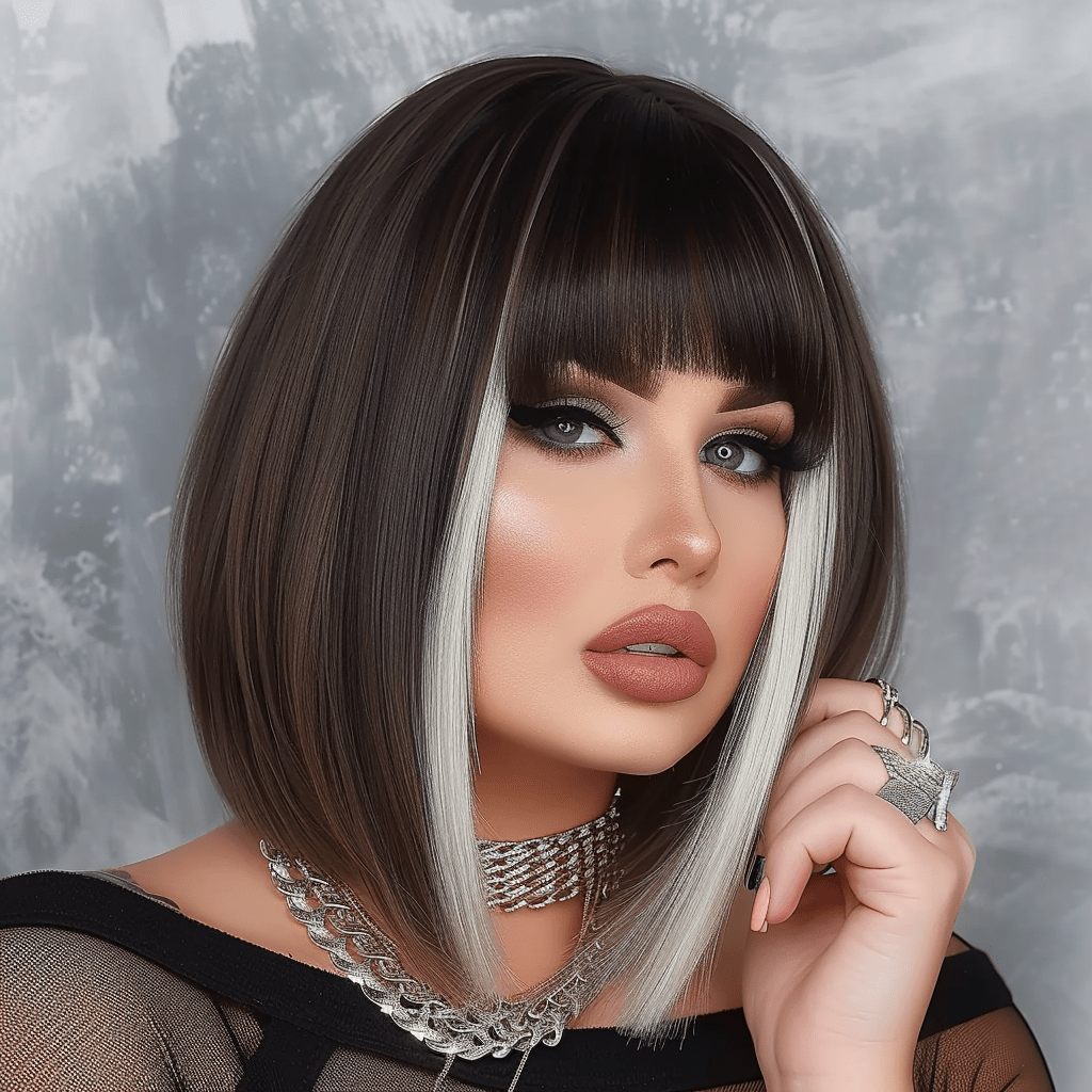 Perruque Synthétique Brune Carré Court - Lucie