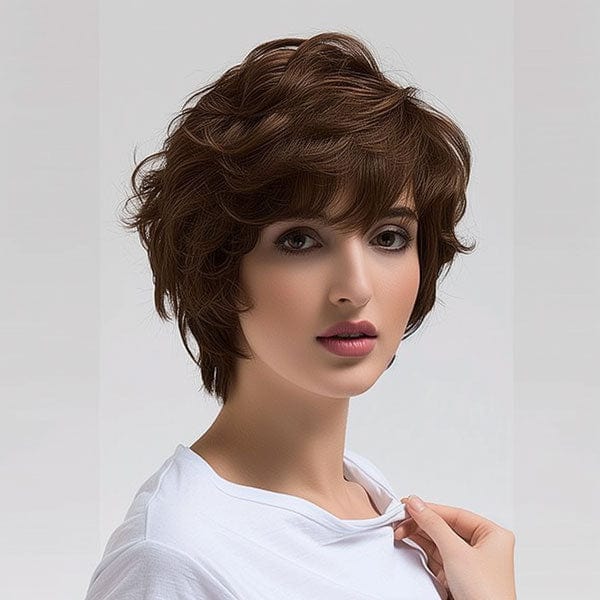 Perruque Synthétique Brune Carré Court - Mia