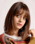 Perruque Synthétique Brune Carré Mi-Long - Justine
