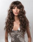 Perruque Synthétique Brune Claire Bouclée Longue - Stéphanie