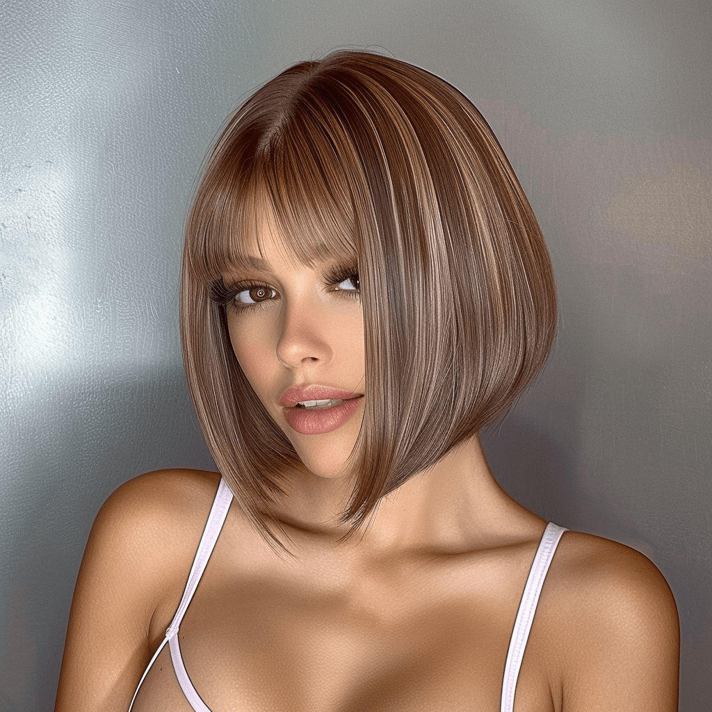 Perruque Synthétique Brune Ombré Blonde Courte - Katia