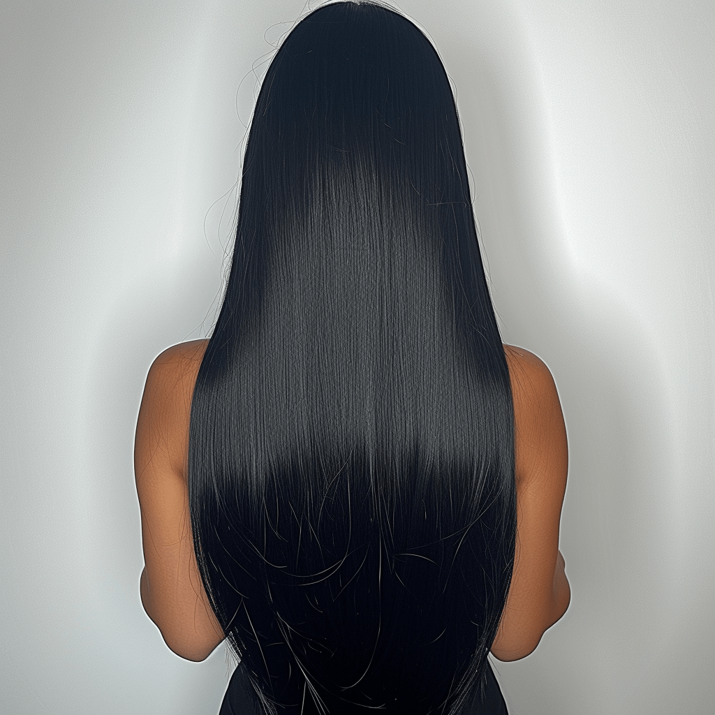 Perruque Synthétique Noire Longue - Émilie