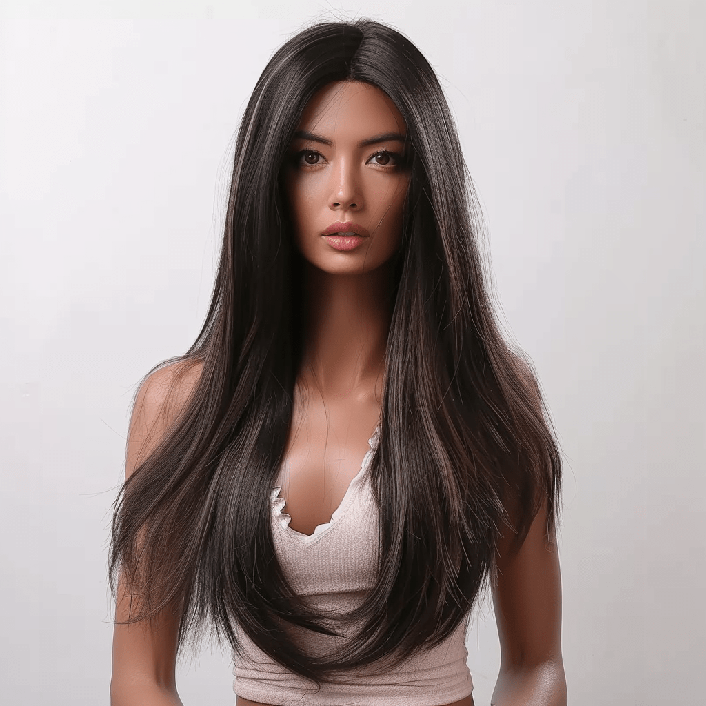 Perruque Synthétique Noire Longue - Romane