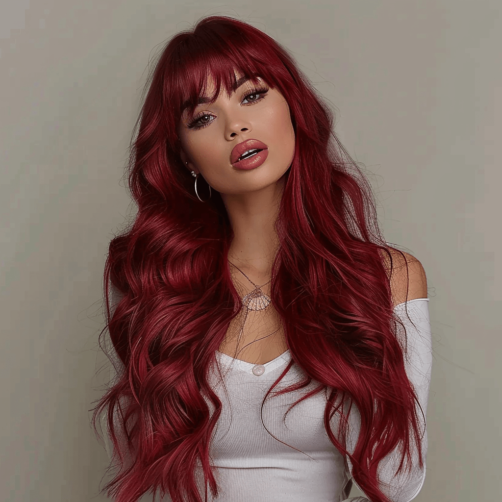 Perruque Synthétique Rouge Longue - Honora