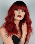 Perruque Synthétique Rouge Mi-Longue - Lina