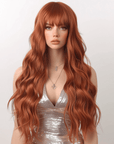 Perruque Synthétique Rousse Bouclée Longue - Aurore