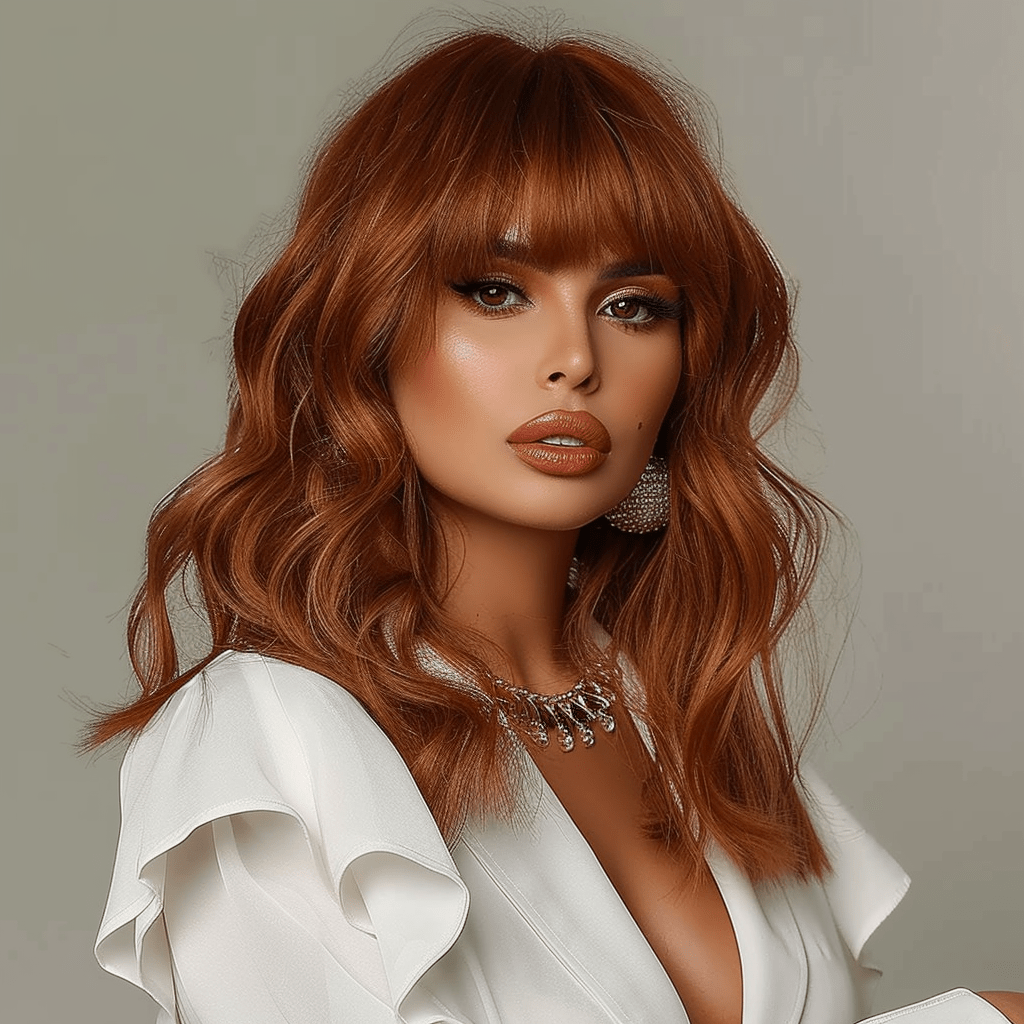 Perruque Synthétique Rousse Mi-Longue - Noémie