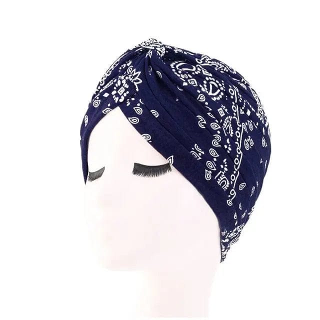 Turban Coton Bleu & Blanc