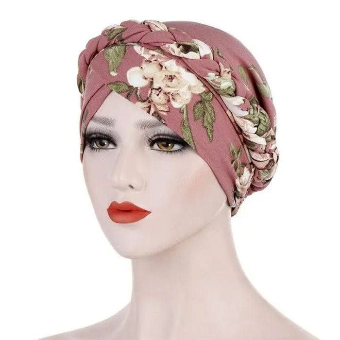 Turban Rose Motif Fleuri