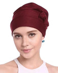 Turban Rouge et Fleurs - Perruque Femme
