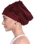 Turban Rouge et Fleurs - Perruque Femme