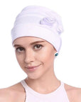 Turban à Fleur Couleur Blanc