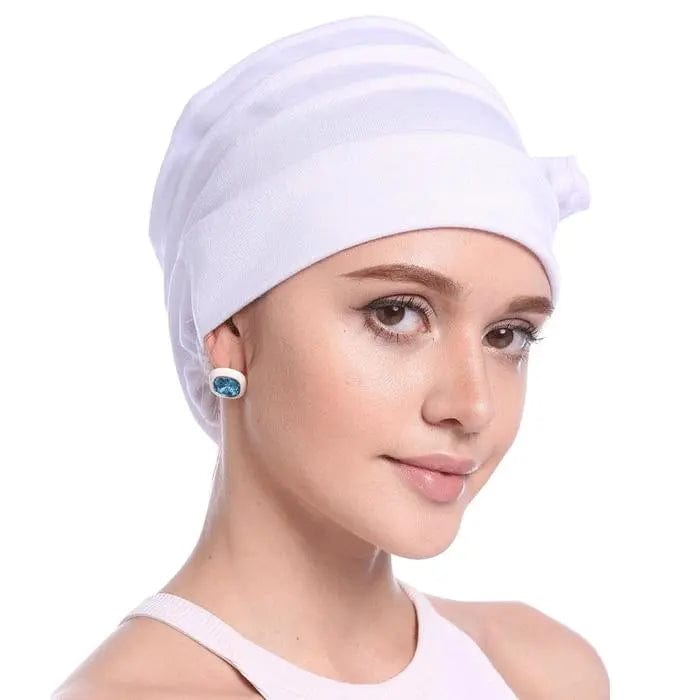 Turban à Fleur Couleur Blanc