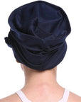 Turban à Fleur Couleur Bleu Marine - Perruque Femme