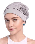 Turban à Fleur Couleur Gris - Perruque Femme