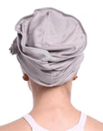 Turban à Fleur Couleur Gris - Perruque Femme