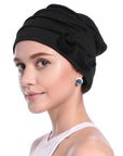Turban à Fleur Noir