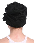 Turban à Fleur Noir