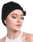 Turban à Fleur Noir
