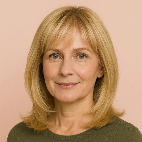 perruque blonde en cheveux synthétiques
