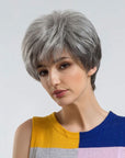 perruque femme courte grise