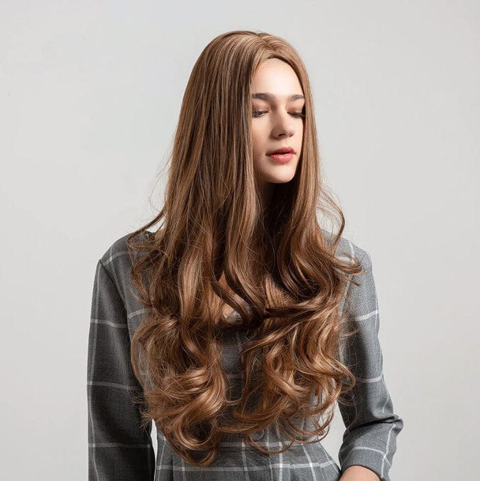 Perruque Synthétique Brune longue et bouclée - Oriana