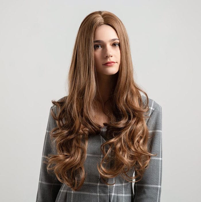 Perruque Synthétique Brune longue et bouclée - Oriana