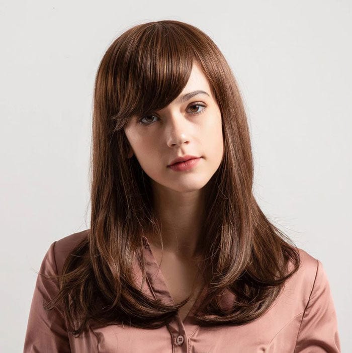 Perruque Synthétique Brune Mi-Longue - Lavinia