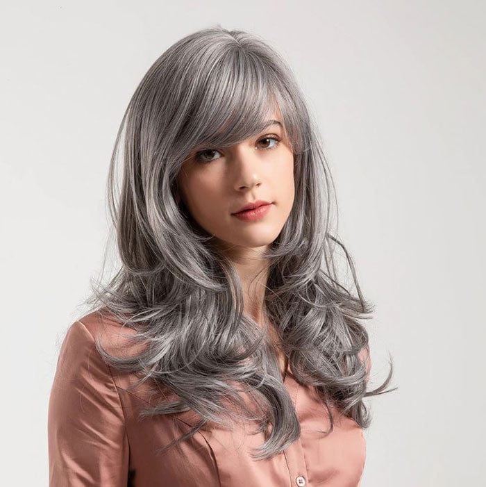 Perruque Synthétique Grise Mi-Longue - Inès