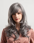 Perruque Synthétique Grise Mi-Longue - Inès