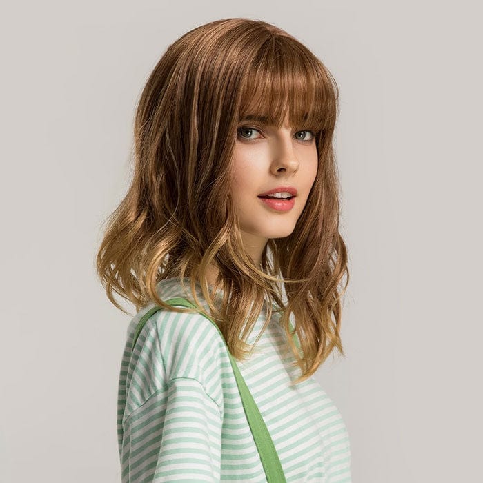 Perruque Synthétique Brune Mi-Longue - Joëlle