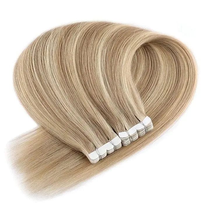 Extension Cheveux à Kératine Couleur Châtain Clair Cendré Méché - Perruque Femme